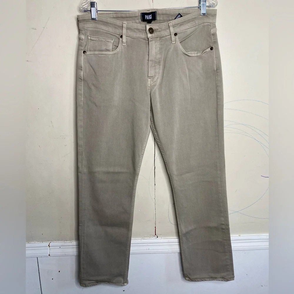 PAIGE Men's Light Tan Slim Jeans